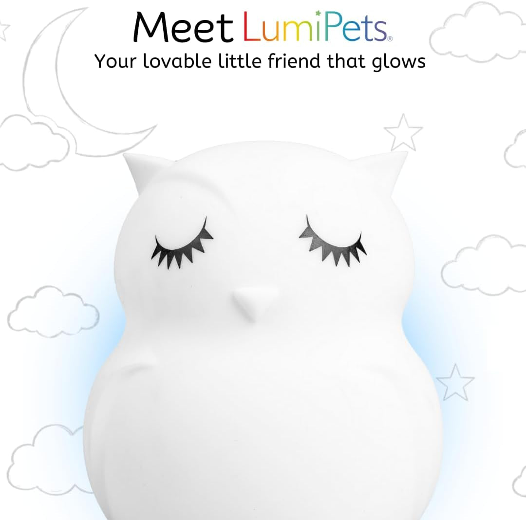 Owl Squishy Night Light for Kids, Silicone Lamp with Remote