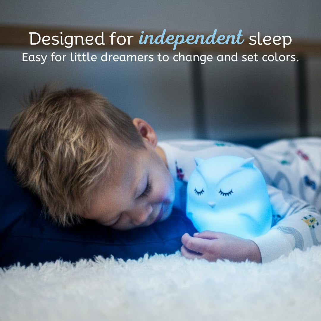 Owl Squishy Night Light for Kids, Silicone Lamp with Remote